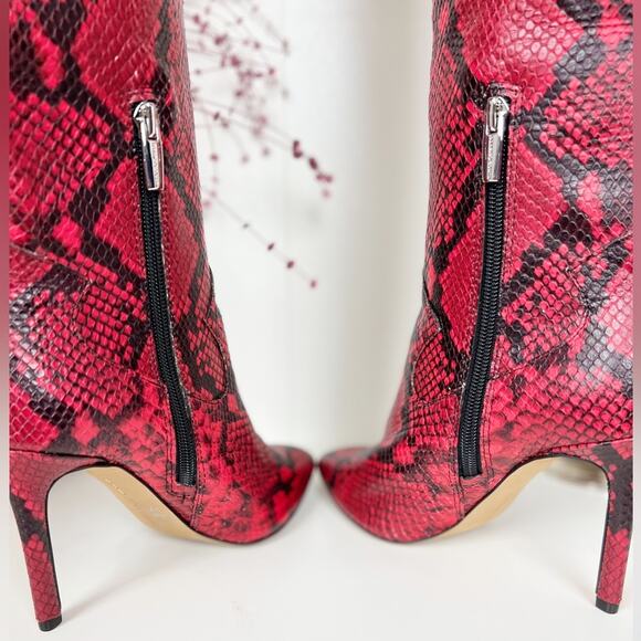 VINCE CAMUTO Kervana Croc Embossed Leather Knee High Boot - Picture 4 of 15